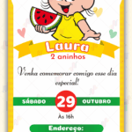Convite  Digital Magali Turma da Monica