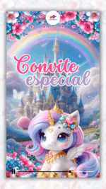 Convite Animado Plus Unicórnio