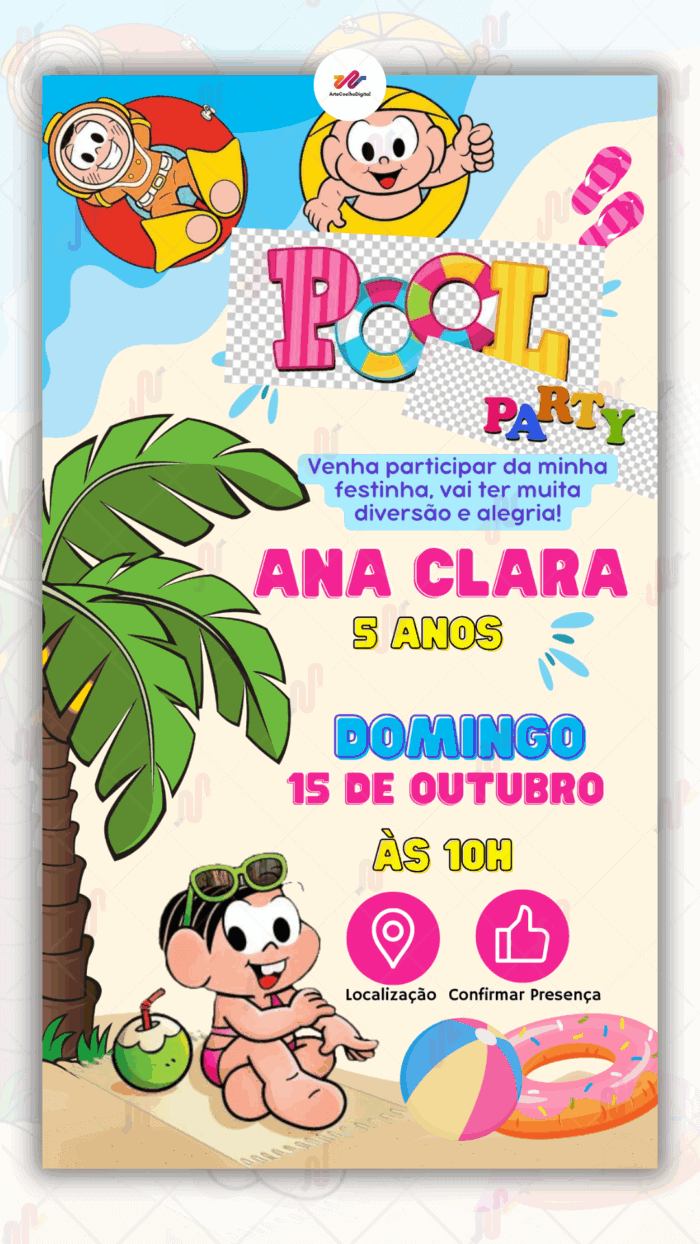 Convite Digital Turma da Monica - Imagem 1