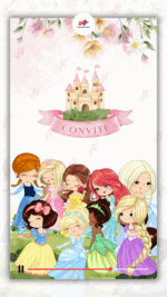 Convite Animado Plus Princesas Disney