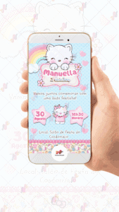 Convite Digital Hello Kitty - Imagem 2
