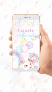 Convite Animado Plus Unicórnio - Imagem 2