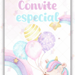 Convite Animado Plus Unicórnio