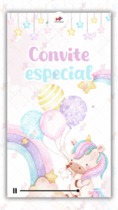 Convite Animado Plus Unicórnio
