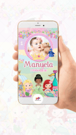 Convite Animado Plus Princesas Disney - Imagem 2