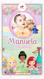 Convite Animado Plus Princesas Disney