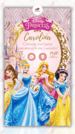 Convite Interativo Princesas Disney
