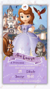 Convite digital Princesa Sofia