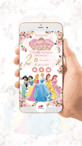Convite Interativo Princesas Disney - Imagem 2