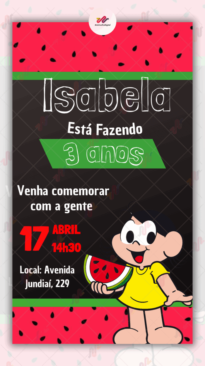 Convite Digital Magali Turma da Monica - Imagem 1