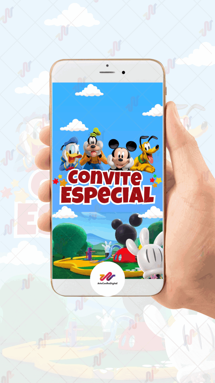 Convite Animado Plus Turma do Mickey - Imagem 2