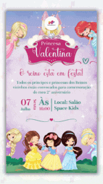 Convite Digital Princesas Disney