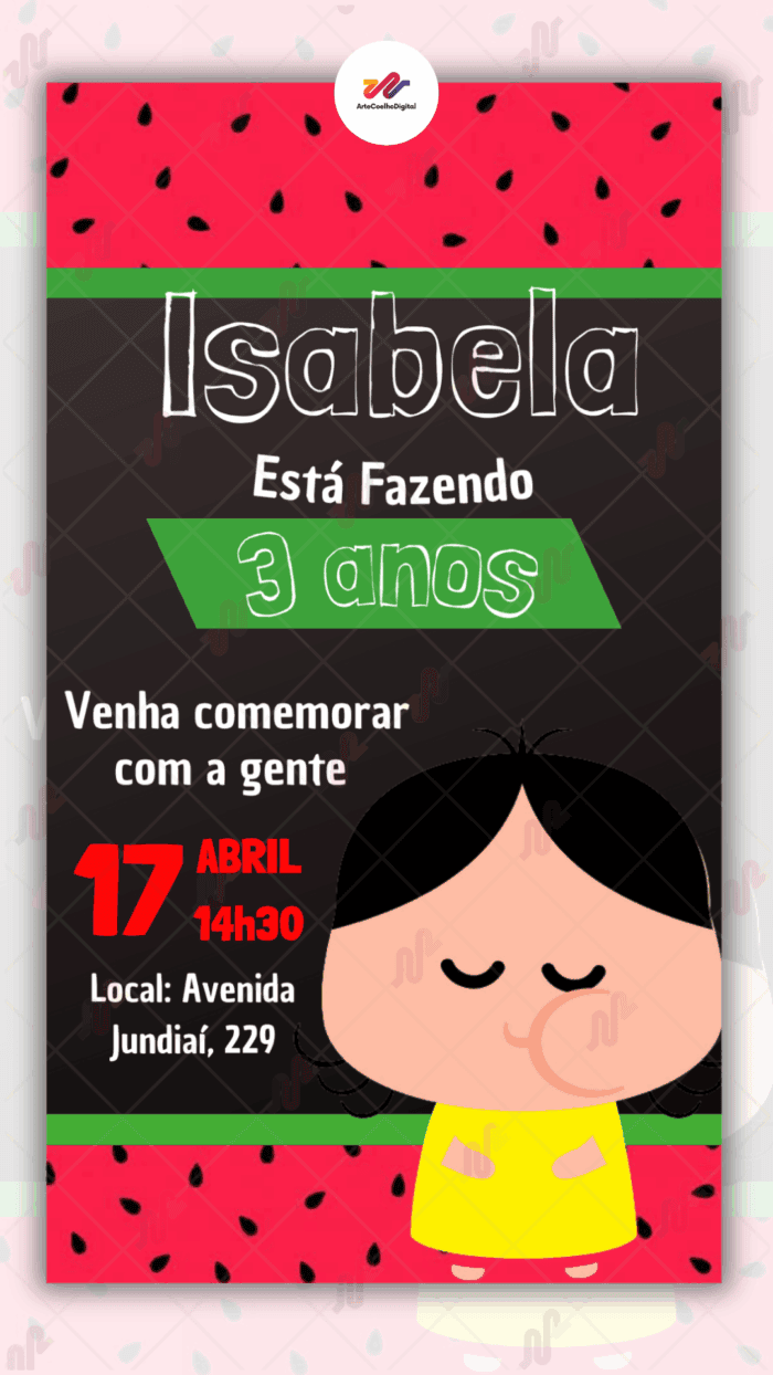 Convite Digital Magali Turma da Monica - Imagem 1