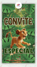Convite Animado Plus Rei leão