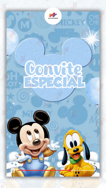 Convite Animado Plus Turma do Mickey Baby