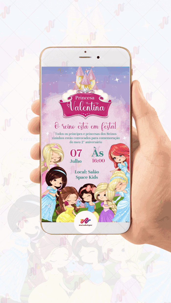 Convite Digital Princesas Disney - Imagem 2