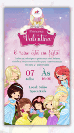 Convite Digital Princesas Disney