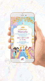 Convite Digital Princesas Disney - Imagem 2