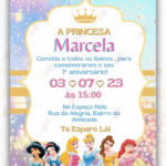 Convite Digital Princesas Disney