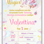 Convite Interativo simples Unicórnio