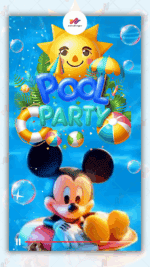 Convite Animado Plus Pool party do Mickey