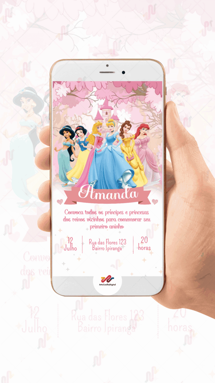 Convite Digital Princesas Disney - Imagem 2