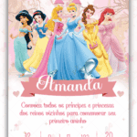 Convite Digital Princesas Disney