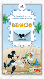 Convite Interativo gold Mickey