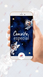 Convite Animado Plus Mickey e Minnie Astronauta - Imagem 2