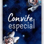 Convite Animado Plus Mickey e Minnie Astronauta