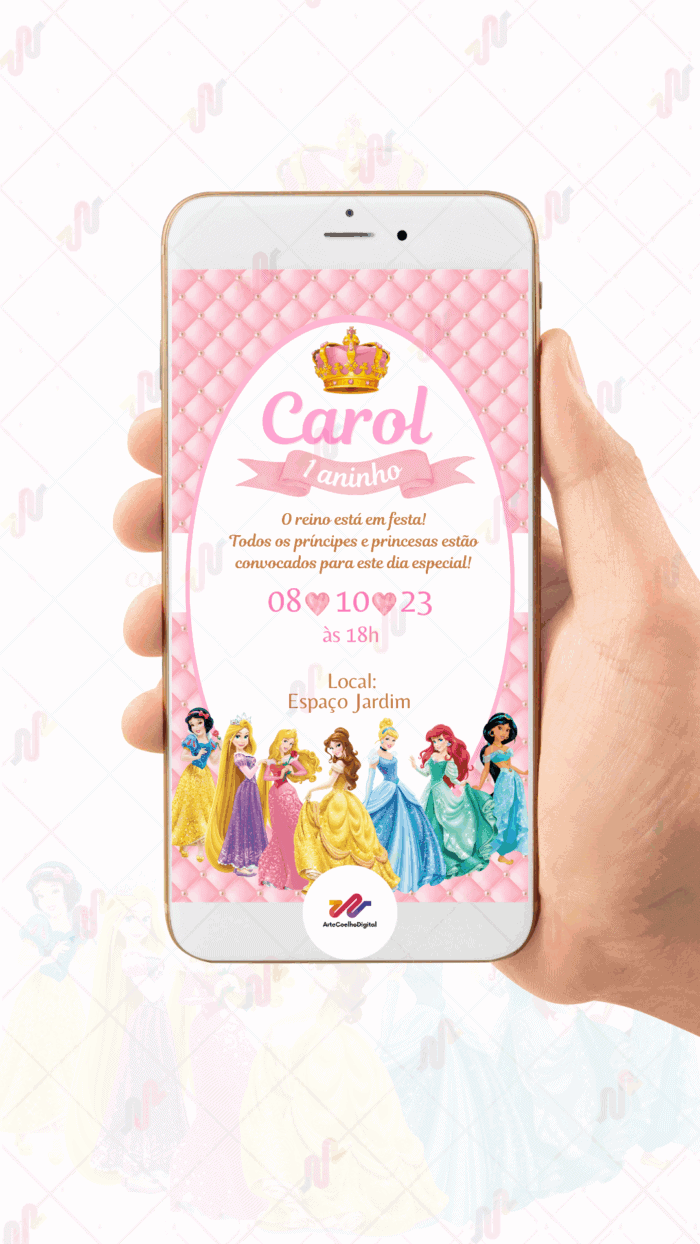 Convite Digital Princesas Disney - Imagem 2