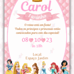 Convite Digital Princesas Disney