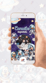 Convite Animado Plus Turma do Mickey Astronauta - Imagem 2