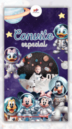 Convite Animado Plus Turma do Mickey Astronauta
