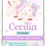 Convite Interativo simples Unicórnio