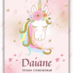 Convite Interativo simples Unicórnio