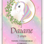 Convite Interativo simples Unicórnio