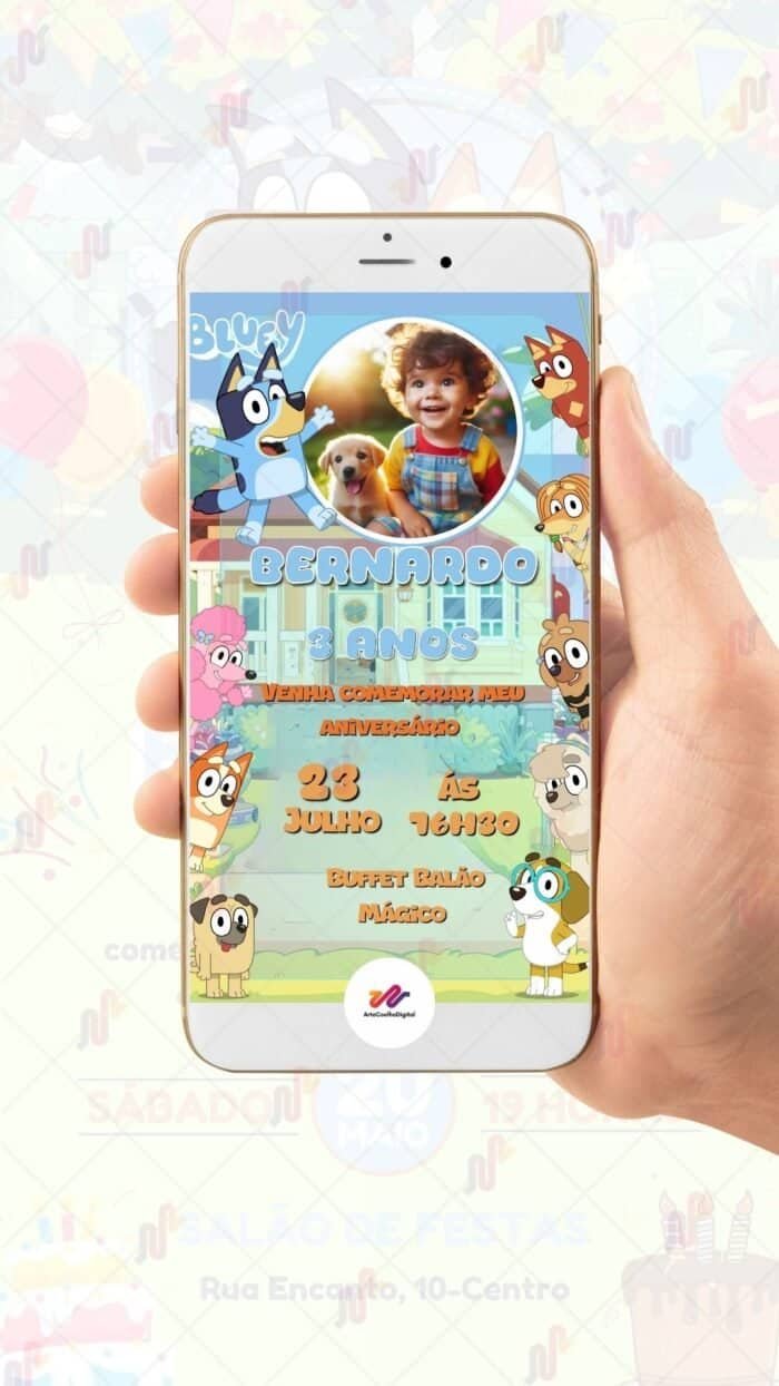 Convite Digital Bluey - Imagem 2