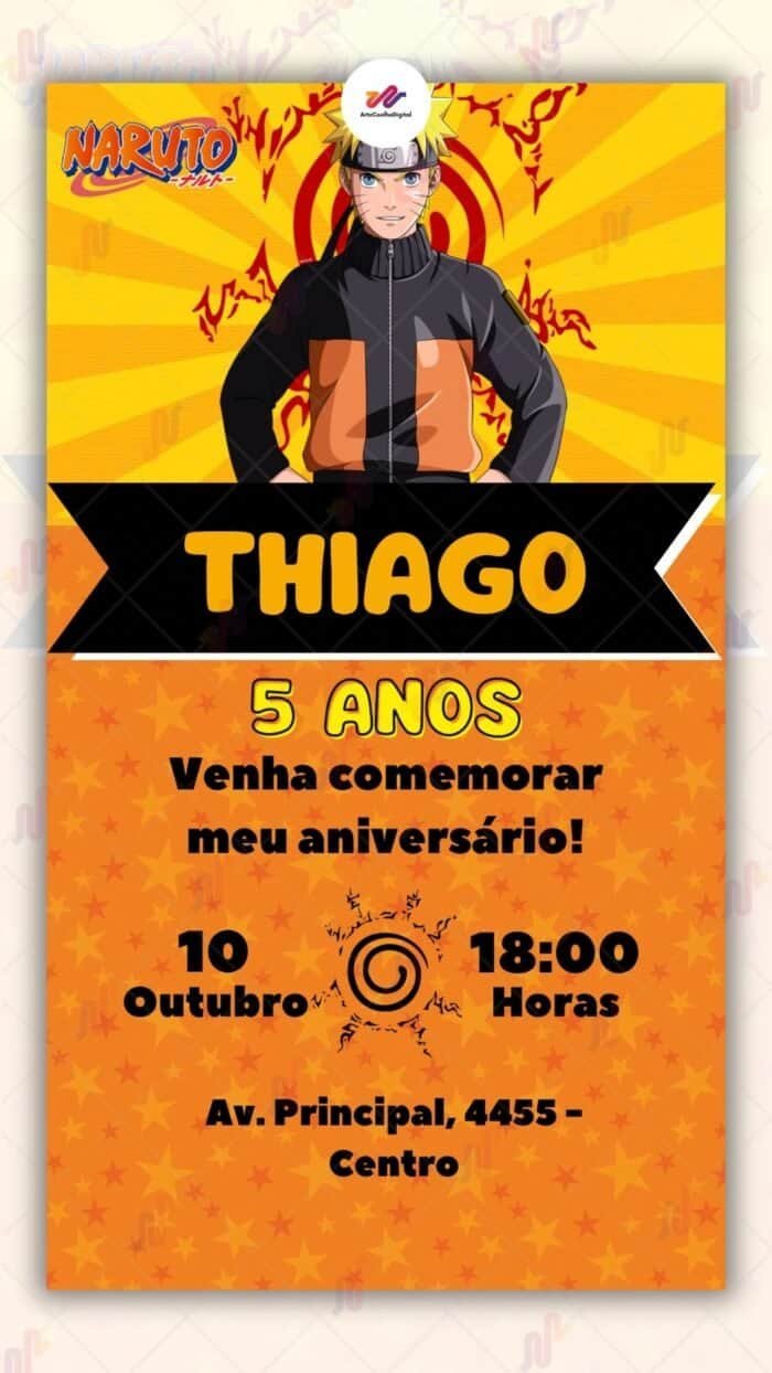 Convite Virtual Naruto - Imagem 1