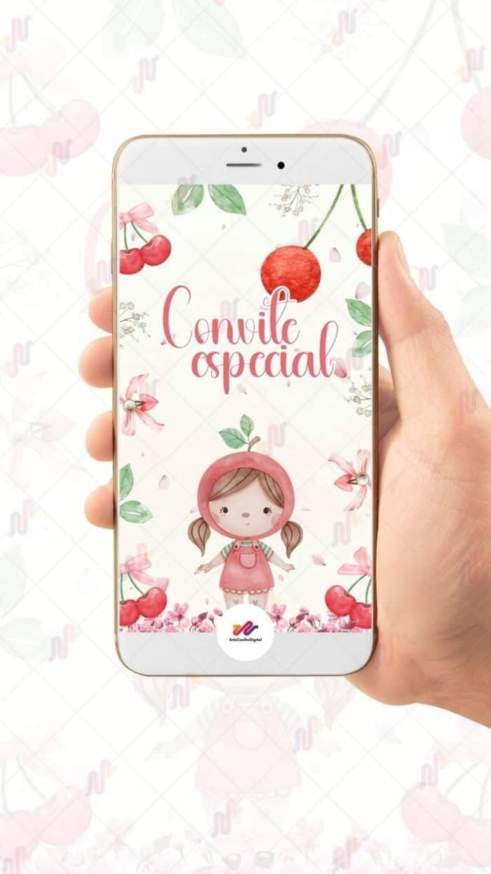 Convite Animado Plus Cerejinha do Bolo - Imagem 2
