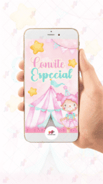Convite Animado Plus Circo Rosa - Imagem 2