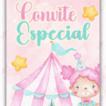 Convite Animado Plus Circo Rosa