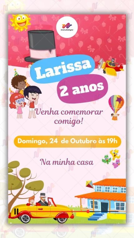Convite Animado Simples Mundo Bita