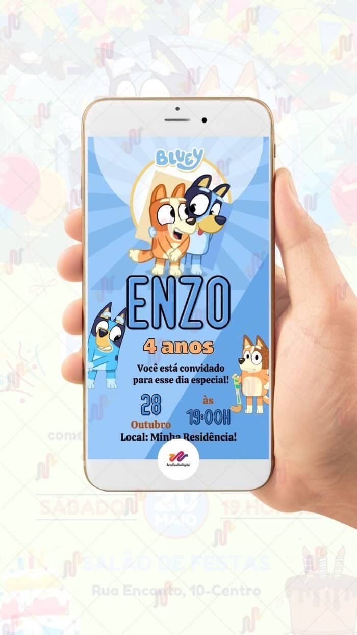 Convite Digital Bluey - Imagem 2
