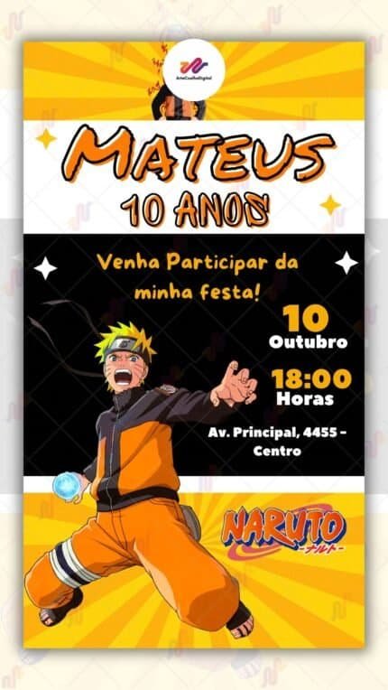 Convite Virtual Naruto