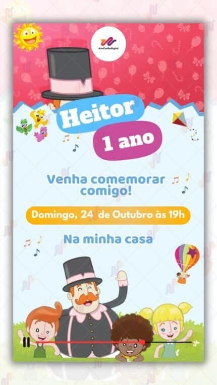 Convite Animado Simples Mundo Bita