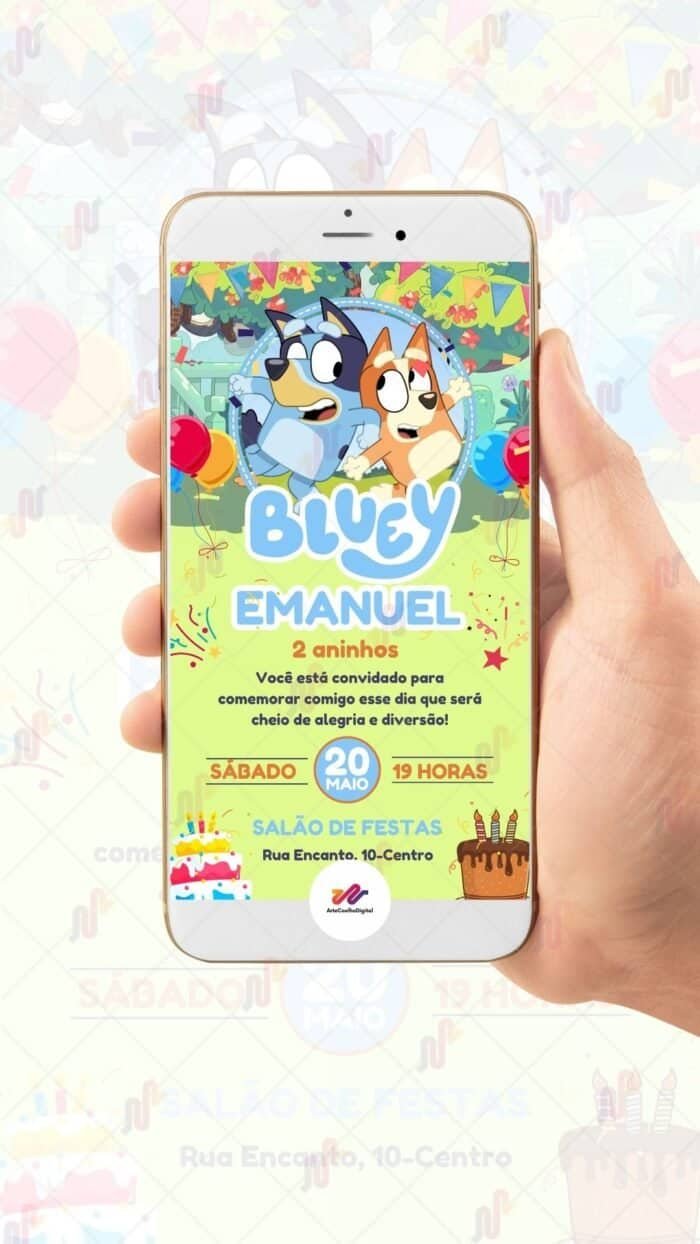 Convite Digital Bluey - Imagem 2