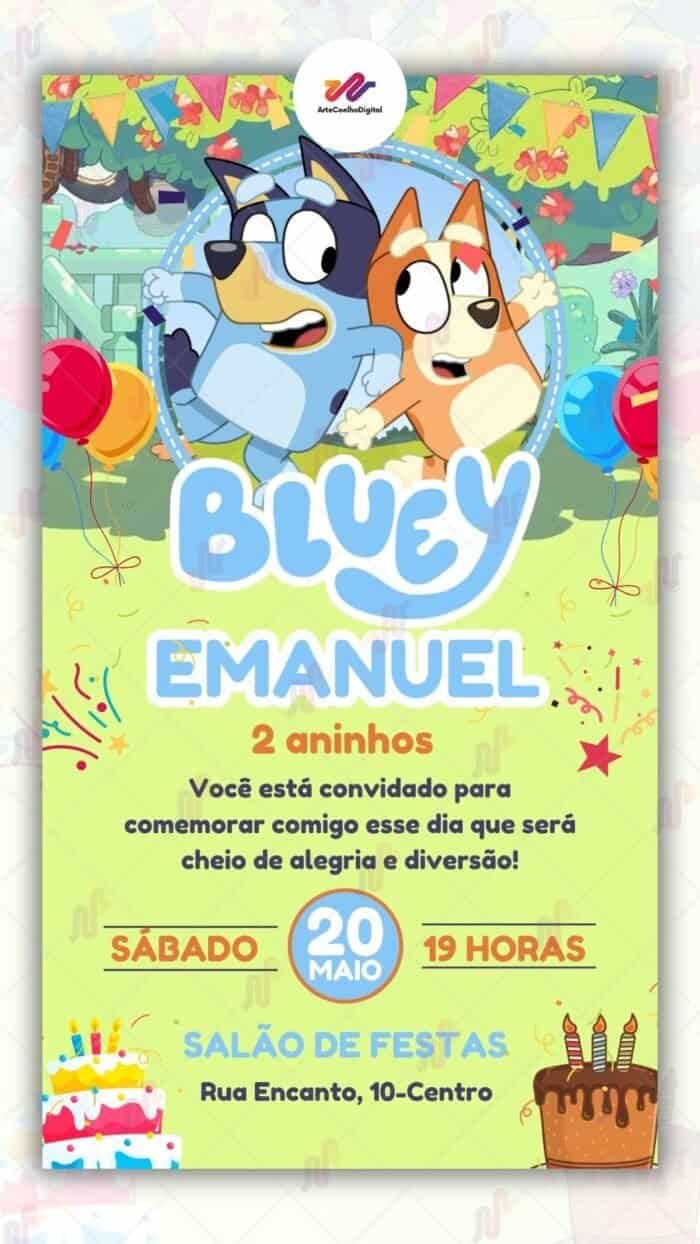 Convite Digital Bluey - Imagem 1