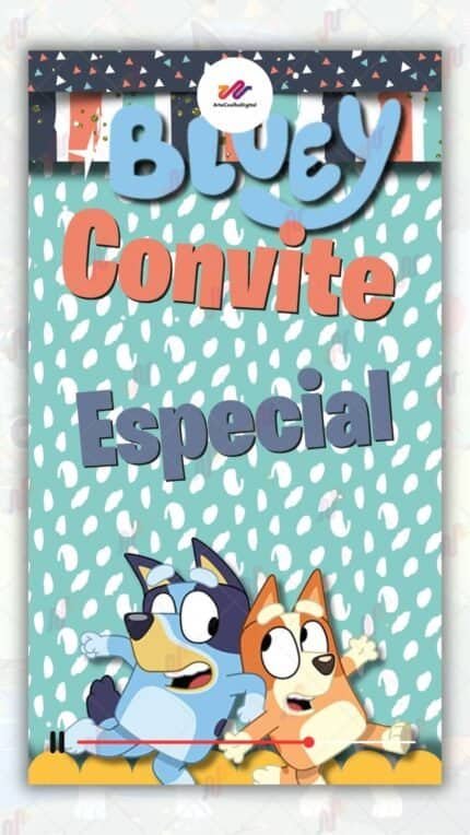 Convite Animado Plus Bluey
