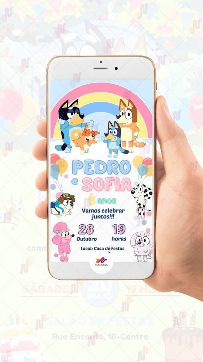 Convite Digital Bluey - Imagem 2